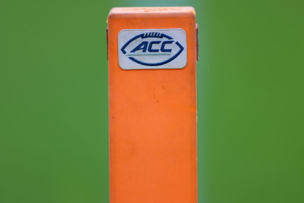 NCAA, College League, USA Football 2023: Old Dominion vs Virginia Tech SEP 02 September 2, 2023: Pylon depicting the Atl