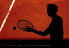 Silhouette of Daniil Medvedev of Russia in action Mutua Madrid Open, Day 8, Tennis, La Caja Magica, Madrid, Spain &#8211; 29 A