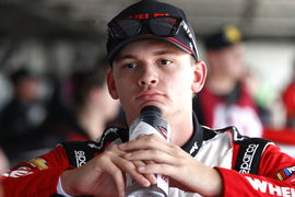 DARLINGTON, SC &#8211; MAY 10: Jesse Love ( 2 Richard Childress Racing Whelen Chevrolet) talks with his crew prior to practice
