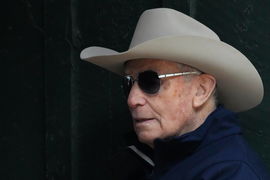 Horse Racing: 149th Preakness-Workouts May 13, 2024; Baltimore, Maryland, USA; Trainer D. Wayne Lukas in the Preakness S