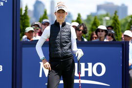 JERSEY CITY, NJ &#8211; MAY 19: Nelly Korda of the United States at the first tee during the final round of the Mizuho America