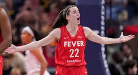 Syndication: The Indianapolis Star Indiana Fever guard Caitlin Clark (22) yells to the referee Thursday, June 13, 2024,