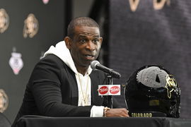 NCAA, College League, USA Football: Big 12 Media Days Jul 10, 2024; Las Vegas, NV, USA; Colorado Buffaloes head coach De