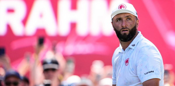 July 12, 2024, Cadiz, Cadiz, SPAIN: Jon Rahm of Legion XIII team looks on during day one of the LIV Golf Andalucia at Go