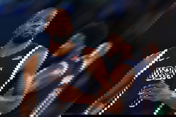 &#8211; Basket-ball 5&#215;5 &#8211; final &#8211; France-USA &#8211; Paris 2024 &#8211; 11/08/2024 &#8211; France / Seine Saint Denis / Paris &#8211; Kevin Durant (US