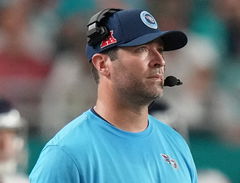 MIAMI GARDENS, FL &#8211; SEPTEMBER 30: Tennessee Titans head coach Brian Callahan watches the action during the game between