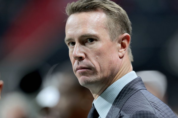 ATLANTA, GA – OCTOBER 03: Former Falcons quarterback Matt Ryan prior to the Thursday evening NFL, American Football Herr