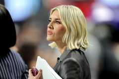 ATLANTA, GA &#8211; OCTOBER 03: TNF television host Charissa Thompson watches from the sidelines during the Thursday evening N