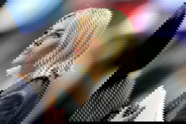 ATLANTA, GA – OCTOBER 03: TNF television host Charissa Thompson watches from the sidelines during the Thursday evening N