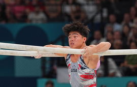 Final: Artistic gymnastics – Paris 2024 – mens Team tournament July 29 2024: Asher Hong (United States of Armerica) comp