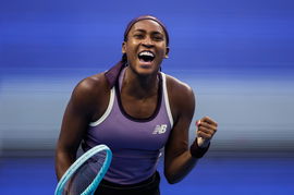 BEIJING, CHINA &#8211; OCTOBER 05: Coco Gauff of United States in action in the Women s Singles Semifinal match against Paula
