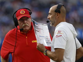 NFL, American Football Herren, USA 2024: Chiefs vs Chargers SEP 29 September 29, 2024 Kansas City Chiefs head coach Andy