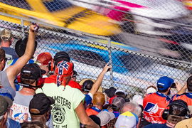 October 6, 2024, Lincoln, Al, USA: Fans watch their favorite drivers race at Talladega Superspeedway, in the YellaWood P