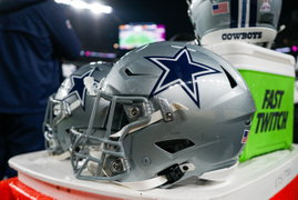 PITTSBURGH, PA – OCTOBER 06: A detailed view of a Dallas Cowboys helmet during the regular season NFL, American Football