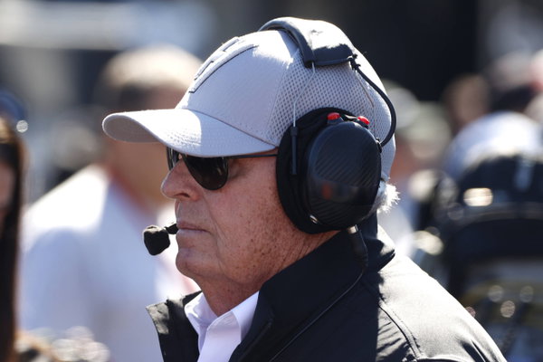 CHARLOTTE, NC – OCTOBER 12: Rick Hendrick talks with team members during qualifying for the NASCAR, Motorsport, USA Cup