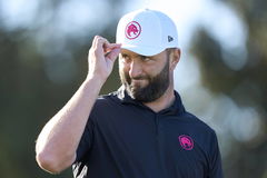 Estrella Damm N.A. Andalucia Masters 2024 Jon Rahm of Spain reacts on the 12th hole on day one of the Estrella Damm N.A.