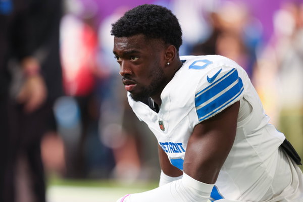 MINNEAPOLIS, MN – OCTOBER 20: Detroit Lions cornerback Terrion Arnold (0) looks on before the NFL, American Football Her