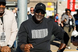 AVONDALE, AZ – NOVEMBER 09: Michael Jordan smiles before qualifying for the NASCAR, Motorsport, USA Cup Series Champions