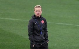 July 30, 2023, Melbourne, Australia: Canada coach Bev Priestman looks on during a training session at the FIFA Women s W