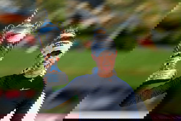 November 17, 2024, Belleair, Florida, USA: Bradenton s NELLY KORDA celebrates when she is awarded the trophy during fina