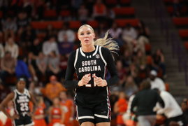 CLEMSON, SC – NOVEMBER 20: South Carolina Gamecocks forward Chloe Kitts (21) during a women s college basketball game be