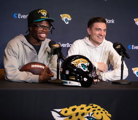 NFL: Jacksonville Jaguars-Travis Hunter Press Conference