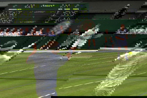 Wimbledon Tennis Championships 2001 Pete Sampras and Roger Federer