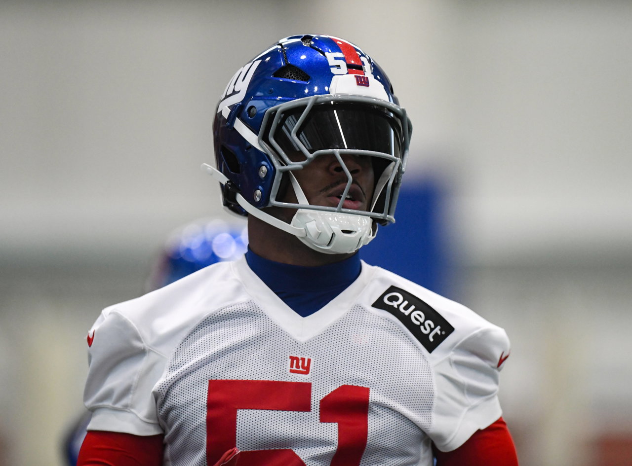 NFL, American Football Herren, USA New York Giants Rookie Minicamp May 9, 2025 East Rutherford, NJ, USA New York Giants linebacker Abdul Carter 51 during rookie minicamp at Quest Diagnostics Training Center. East Rutherford Quest Diagnostics Training Center NJ USA, EDITORIAL USE ONLY PUBLICATIONxINxGERxSUIxAUTxONLY Copyright: xJohnxJonesx 20250509_jla_ja1_133