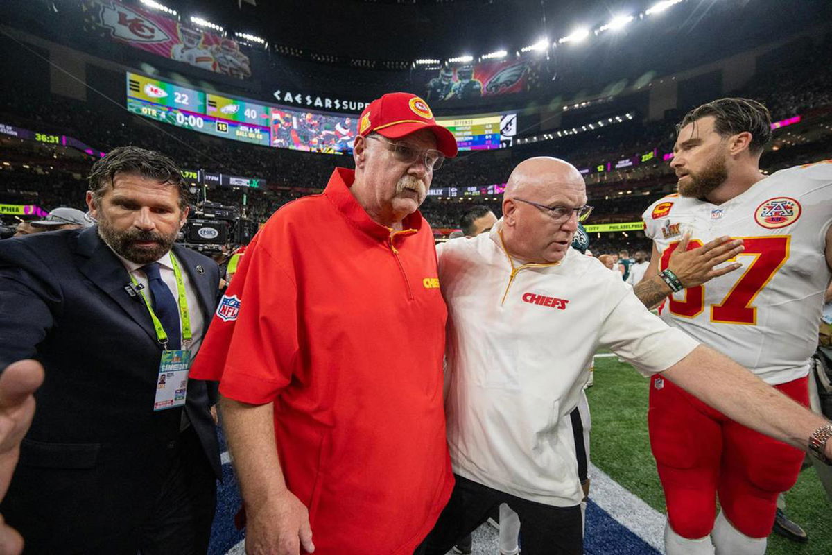 Andy Reid and tight end Travis Kelce