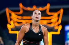 WUHAN, CHINA &#8211; OCTOBER 11: Aryna Sabalenka of Belarus reacts in the Women s Singles Semifinal match against Jessica Pegu