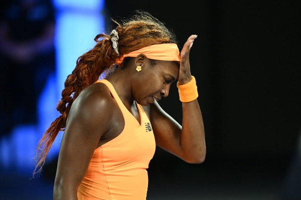 TENNIS AUSTRALIAN OPEN, Coco Gauff of USA reacts during the Womens quarter final match against Elina Svitolina of Ukrai