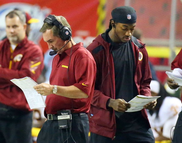 Dec. 15, 2013 – Atlanta, GA, USA – Washington Redskins quarterback Robert Griffin III, who is inacti