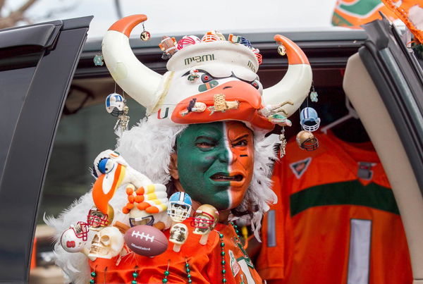March 28, 2015 &#8211; Fort Lauderdale, Florida, U.S. &#8211; Miami Hurricanes fan Freddie Vasquez attends the C