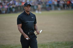 Tiger Woods walks at the beginning of round one of the 115th U S Open Championship at Chambers Bay