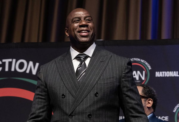 National Action Network 2023 Convention Day 2 Earvin Magic Johnson participates in chat with mayor Eric Adams and Al Sha