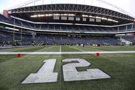 December 24, 2016: The field at CenturyLink Field has a 12 painted on it to represent Seattle s 12th