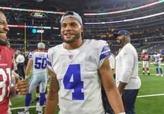 August 26, 2018: Dallas Cowboys quarterback Dak Prescott 4 before a preseason NFL American Football