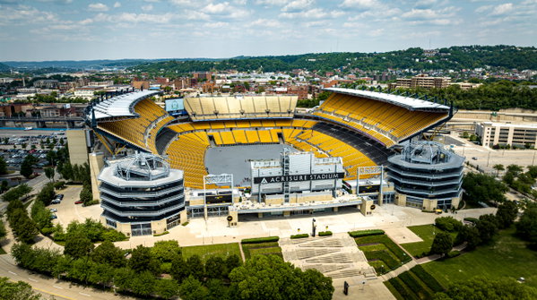 Acrisure Stadium in Pittsburgh – aerial view – PITTSBURGH, UNITED STATES – JUNE 09, 2023 xkwx foot