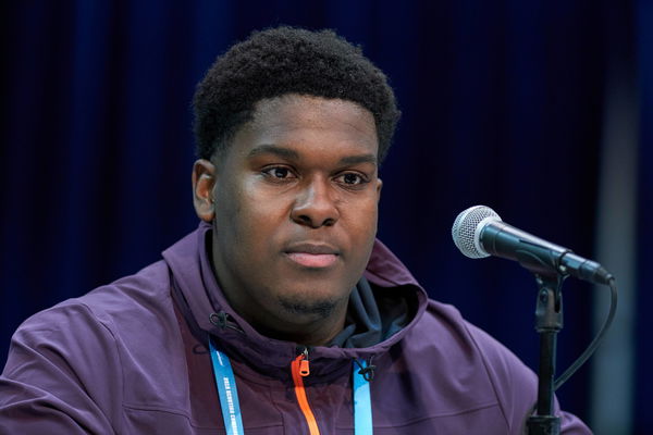 INDIANAPOLIS IN FEBRUARY 28 South Carolina tackle Dennis Daley answers questions from the media