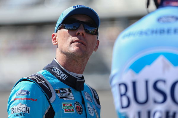 DAYTONA, FL &#8211; FEBRUARY 09: Kevin Harvick, driver of the 4 Stewart-Haas Racing Busch Light PIT4BUSCH Ford Mustang, during