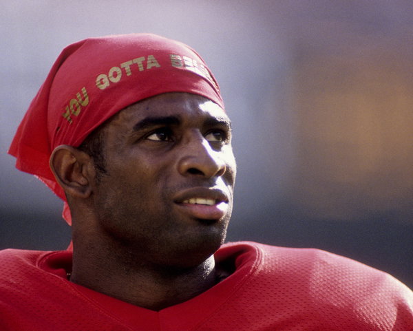 Football NFL, American Football Herren, USA Deion Sanders Deion Sanders competing for the San Francisco 49ers in 1994. C