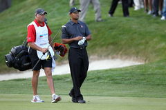 December 03 2010 Caddie Steve Williams l talks with Tiger Woods USA on the sixteenth hole during