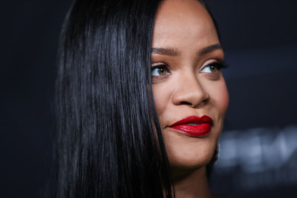 Barbadian singer Rihanna (Robyn Rihanna Fenty NH) wearing The Attico arrives at the Fenty Beauty And