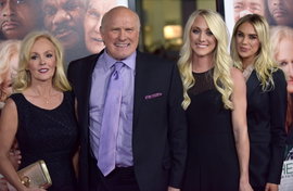 Terry Bradshaw his wife Tammy L and daughters Erin and Rachel far right attend the world premie