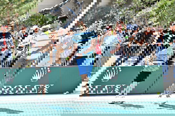 Novak Djokovic et Jannik Sinner ont participé à un match d&#8217;exhibition amical de tennis au Larvotto à Monaco pour lancer le Monte Carlo Rolex Masters