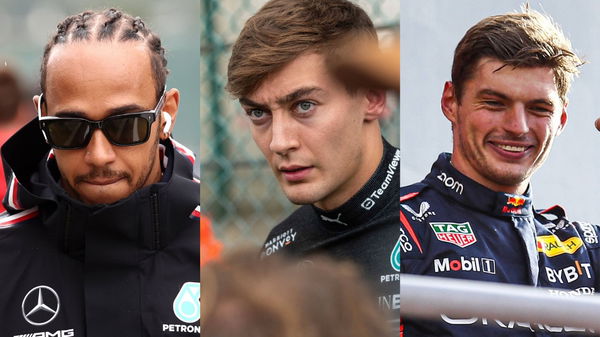 Lewis Hamilton, George Russell, Max Verstappen