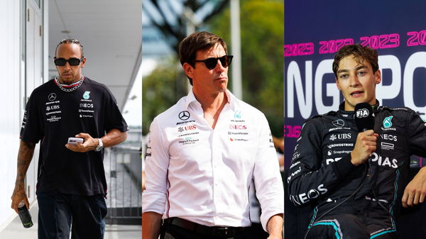 imgLewis Hamilton, Toto Wolff, George Russell