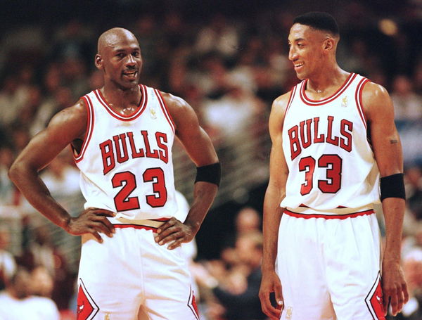 Michael Jordan and Dennis Rodman During Game 5 of the NBA Finals in 1998, Are Michael Jordan and Dennis Rodman Still Friends? The Relationship Is  Kind of a Mystery