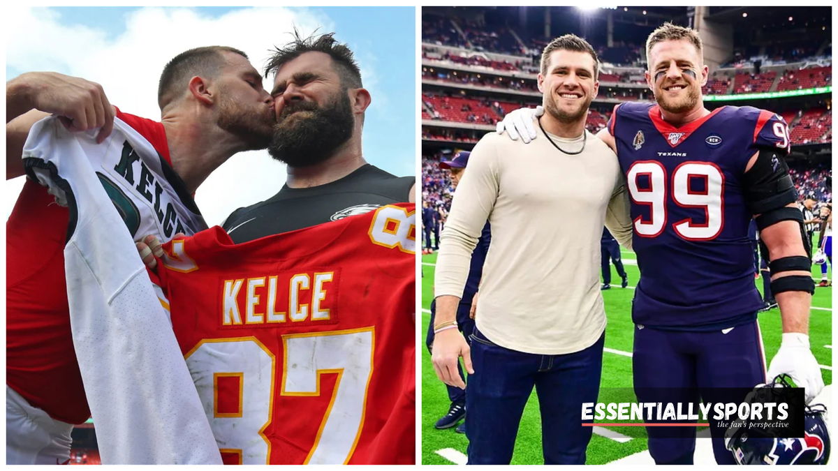 Kelce vs Watt Brothers Travis Kelce & Jason Challenge JJ Watt & TJ