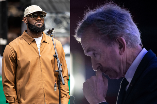 LeBron James (L) and Bernard Arnault (R) Collage